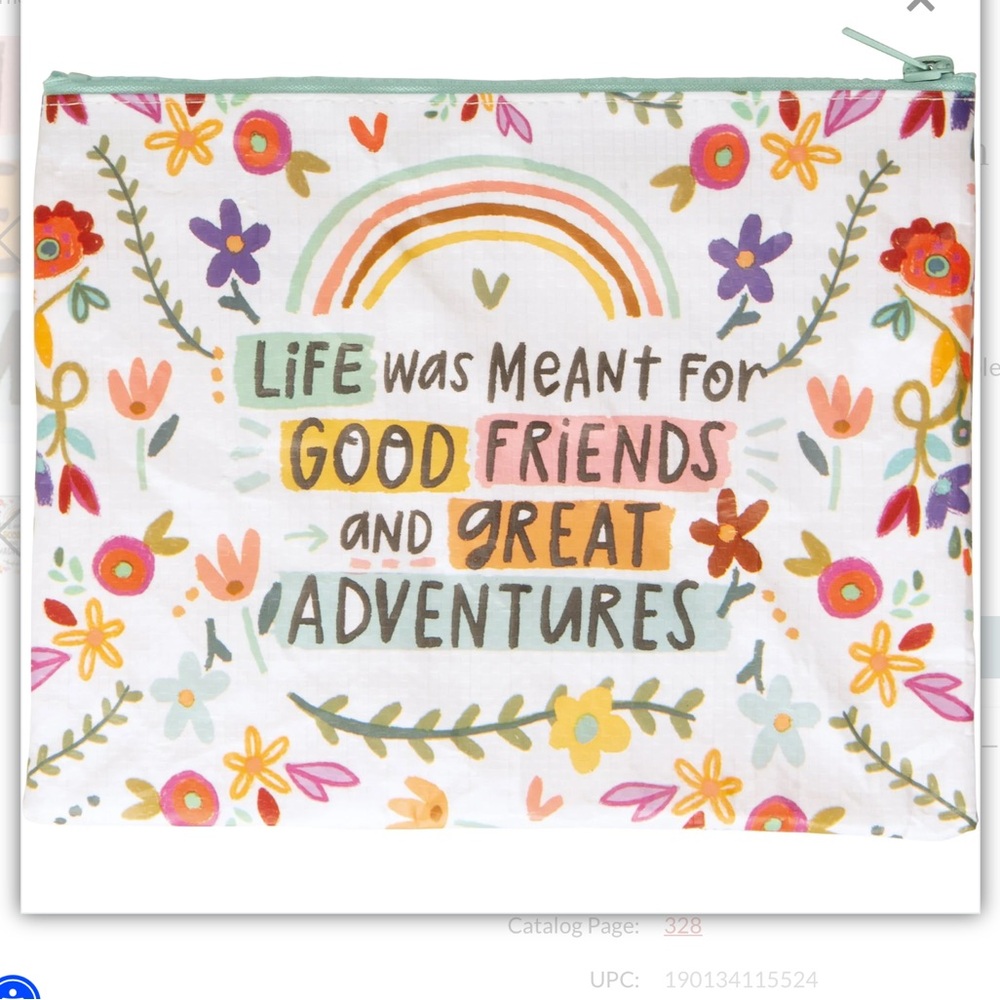 NEW good friends great adventures recycled boho pouch